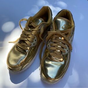 Metallic Gold Nike Air Sneakers